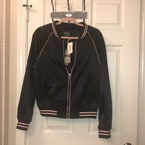 Forever 21 Black and Pink Bomber Jacket